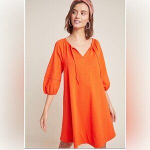 ANTHROPOLOGY ANAIS ORANGE TUNIC DRESS XS